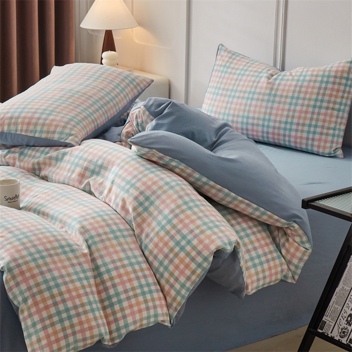 91家纺网 家纺一手货源 找家纺 盛秋家纺 2025新款格子单被套朵拉+海清