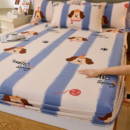 91家纺网 家纺一手货源 找家纺 （总）2024新款.亲肤舒适加厚磨毛印花系列单床笠