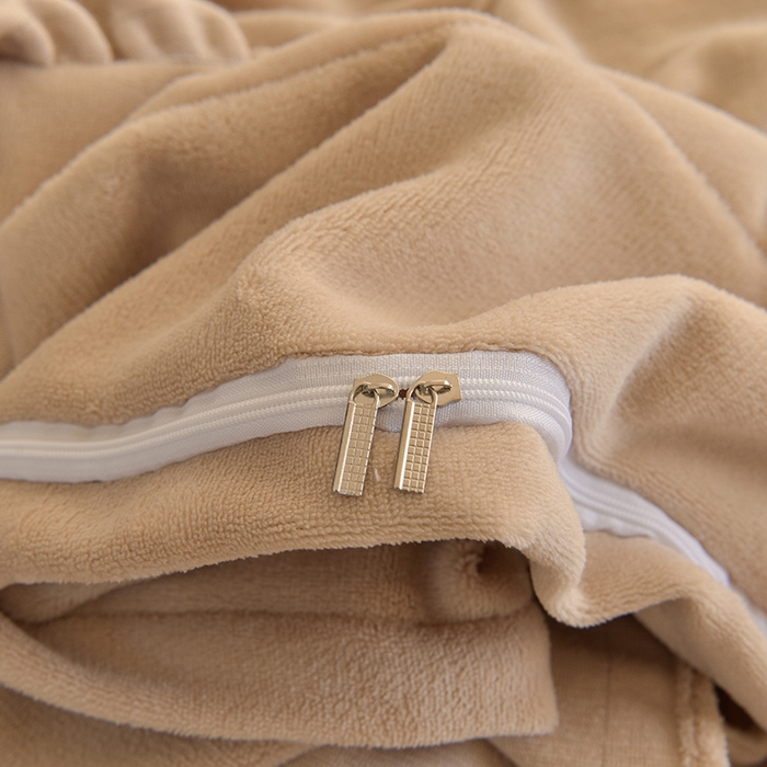 91家纺网 家纺一手货源 找家纺 简爱家纺 2025新款轻奢欧式加厚高克重牛奶绒四件套 淡奶咖