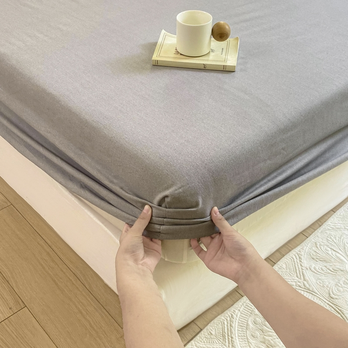 91家纺网 家纺一手货源 找家纺 优品阁 2024新款全棉磨毛四件套单品系列-单床笠 初恋-灰