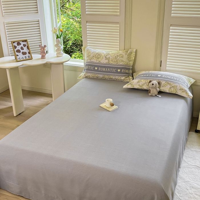 91家纺网 家纺一手货源 找家纺 优品阁 2024新款亲肤舒适全棉磨毛单床单 初恋-灰