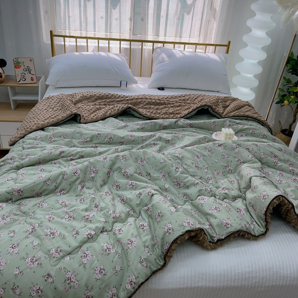 91家纺网 家纺一手货源 找家纺 暖居 2024新款嵌条豆豆被 茂林