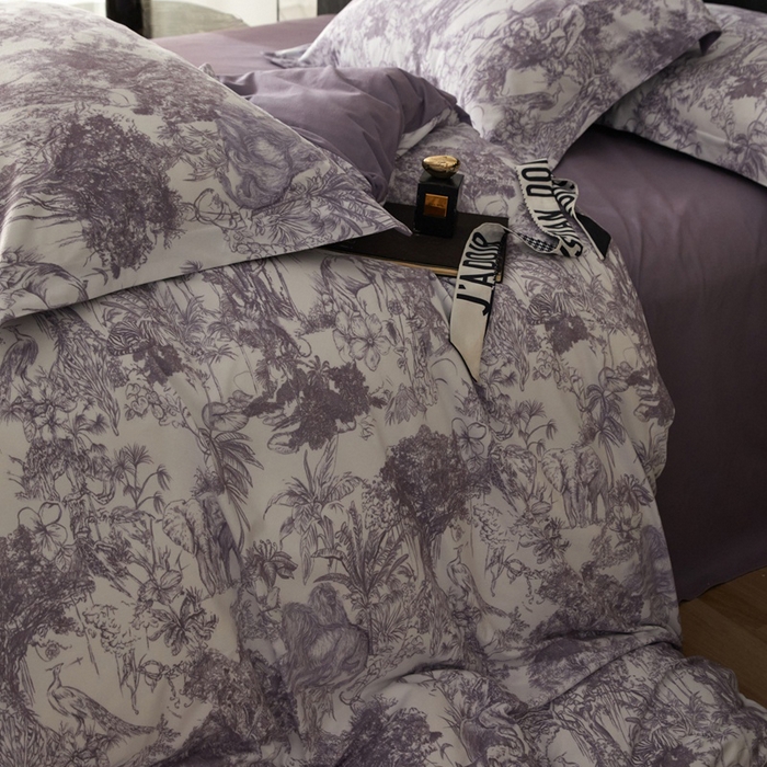 91家纺网 家纺一手货源 找家纺 2025秋冬保暖加厚绒类羽零™绒四件套-【卡米拉】（标准号全网控价(折后券后)不低于159元，（拿货价会员减20元)） 卡米拉紫