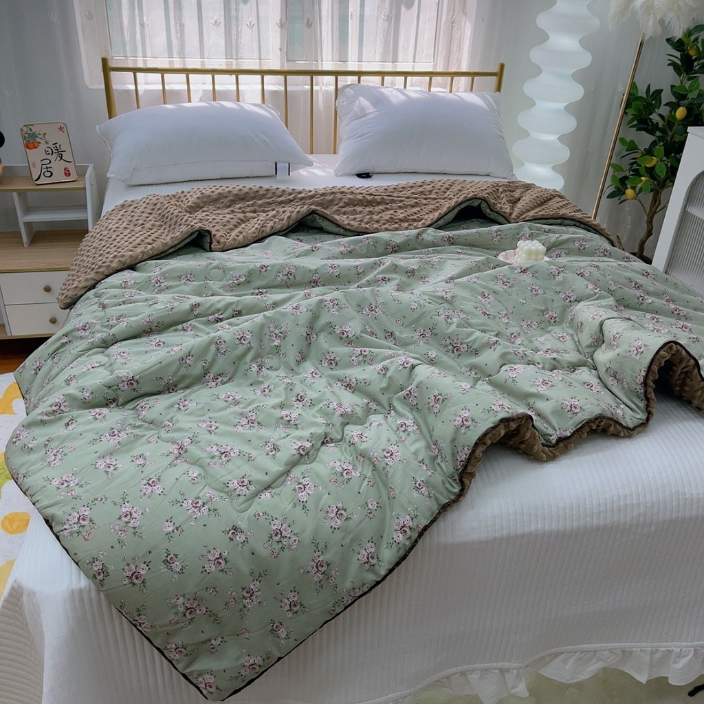 91家纺网 家纺一手货源 找家纺 暖居 2024新款嵌条豆豆被 茂林