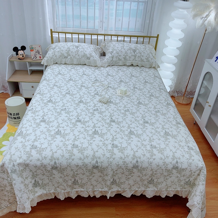 91家纺网 家纺一手货源 找家纺 2024新款亲肤舒适法式床盖三件套 堡垒