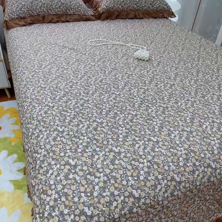 91家纺网 家纺一手货源 找家纺 2024新款亲肤舒适法式床盖三件套 茉夕