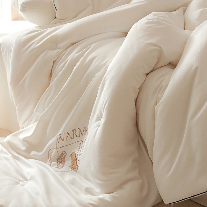 91家纺网 家纺一手货源 找家纺 （总）2024新款7A莫兰迪羊绒艾阳棉提花春秋被子被芯