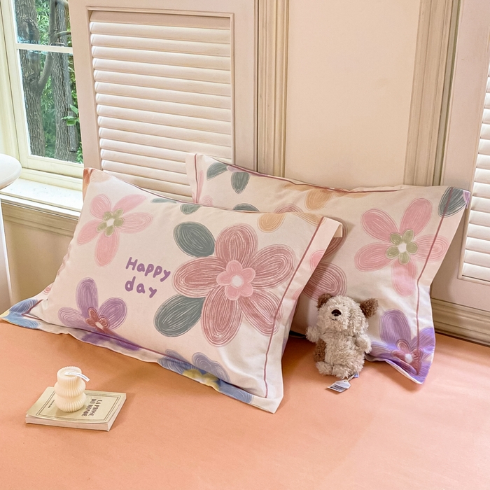 91家纺网 家纺一手货源 找家纺 优品阁 2024新款全棉磨毛四件套单品系列-单枕套 洛城时光