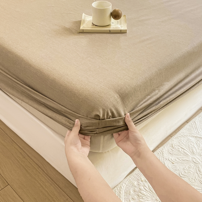 91家纺网 家纺一手货源 找家纺 优品阁 2024新款全棉磨毛四件套单品系列-单床笠 邦尼-咖