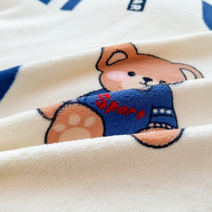 91家纺网 家纺一手货源 找家纺 2024秋冬新款牛奶绒加厚夹棉床褥垫+牛奶绒被套四件套妙妙熊