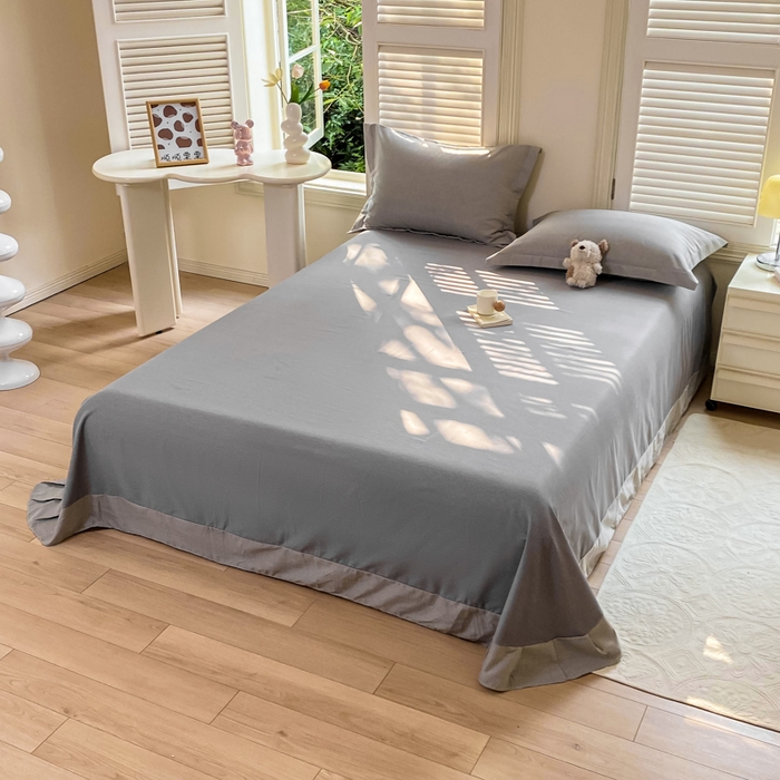 91家纺网 家纺一手货源 找家纺 优品阁 2024新款亲肤舒适全棉磨毛单床单 邦尼-灰