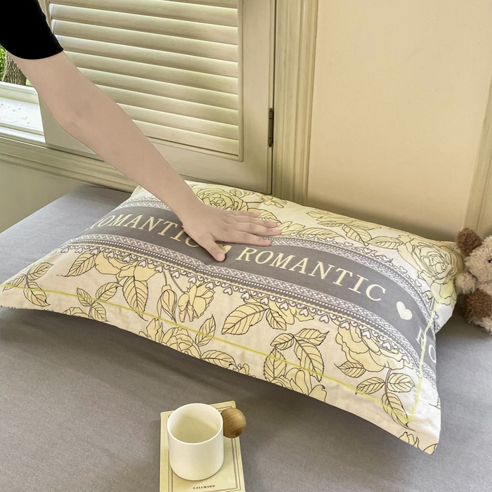 91家纺网 家纺一手货源 找家纺 优品阁 2024新款全棉磨毛四件套单品系列-单枕套 初恋-灰