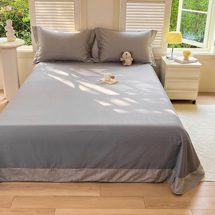 91家纺网 家纺一手货源 找家纺 优品阁 2024新款亲肤舒适全棉磨毛单床单 邦尼-灰