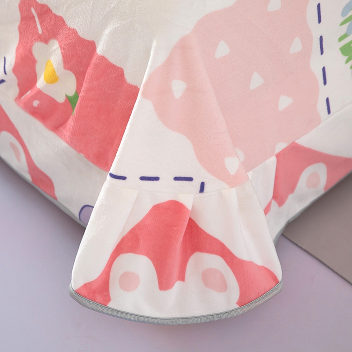 91家纺网 家纺一手货源 找家纺 雨萝家纺 2024新款亲肤舒适牛奶绒四件套 可萌