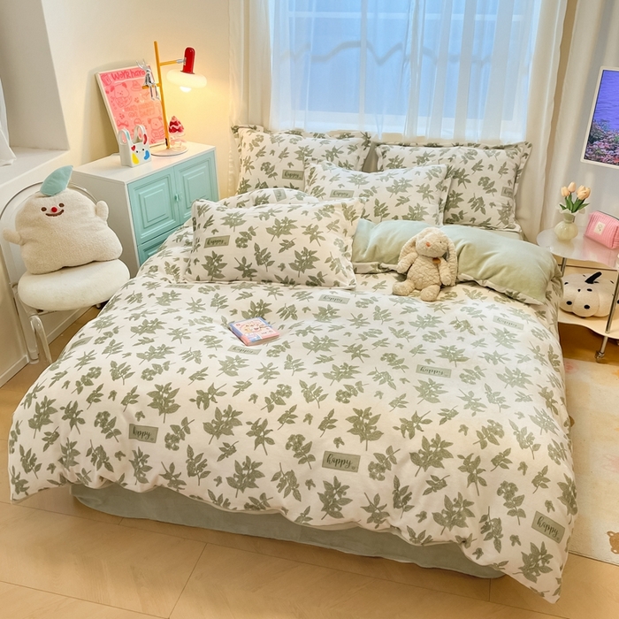 91家纺网 家纺一手货源 找家纺 慕尚家纺 2025新款3.5kg高克重田园花卉类牛奶绒四件套 冬暖