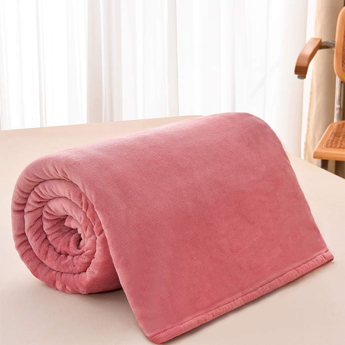 91家纺网 家纺一手货源 找家纺 仟人梦 2024新款A类高克重保暖法兰绒多功能保暖毛毯 豆沙