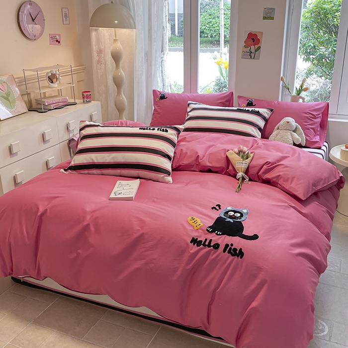 91家纺网 家纺一手货源 找家纺 （总）吉象家纺 2024新款全棉斜纹毛巾绣混搭四件套