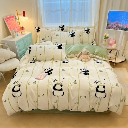 91家纺网 家纺一手货源 找家纺 （总）慕尚家纺 2024新款3.5kg高克重田园花卉类牛奶绒四件套