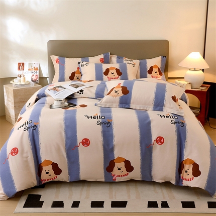 91家纺网 家纺一手货源 找家纺 （总）2024新款.亲肤舒适加厚磨毛印花系列四件套