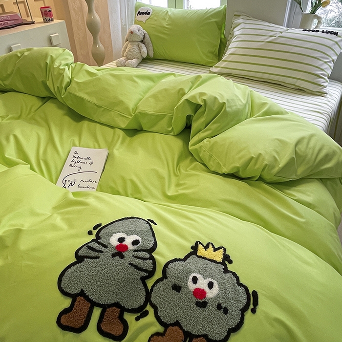 91家纺网 家纺一手货源 找家纺 吉象家纺 2024新款全棉斜纹毛巾绣混搭四件套 好伙伴