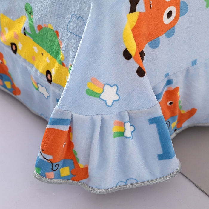 91家纺网 家纺一手货源 找家纺 雨萝家纺 2024新款亲肤舒适牛奶绒四件套 恐龙积木