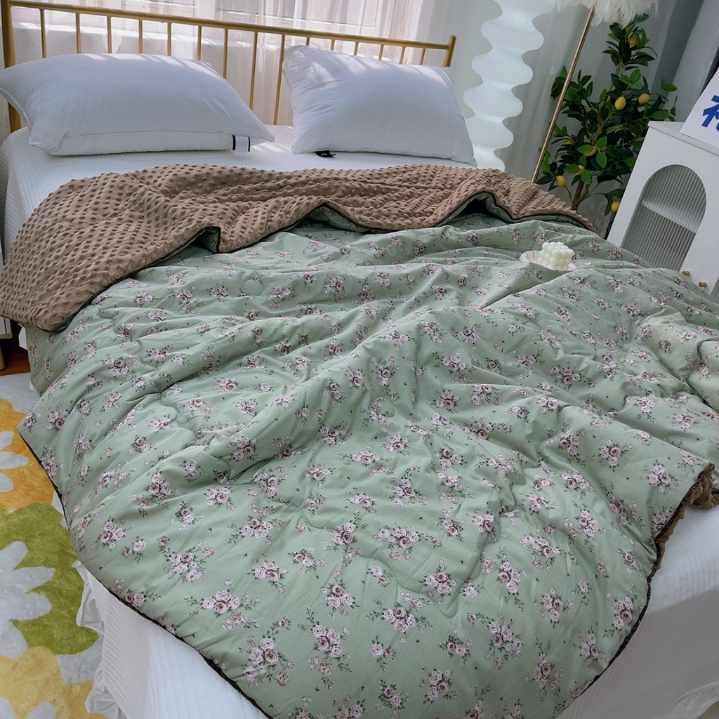 91家纺网 家纺一手货源 找家纺 暖居 2024新款嵌条豆豆被 茂林