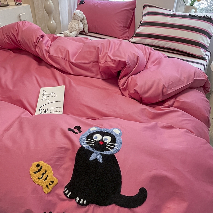 91家纺网 家纺一手货源 找家纺 （总）吉象家纺 2024新款全棉斜纹毛巾绣混搭四件套