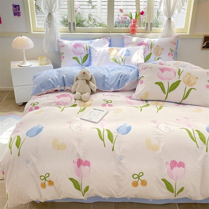 91家纺网 家纺一手货源 找家纺 盛秋家纺 2025新款卡通单被套艾琳+蓝爱心