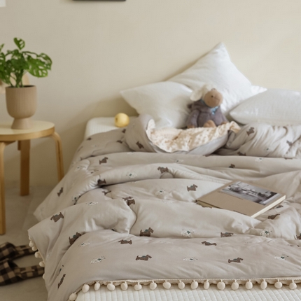 91家纺网 家纺一手货源 找家纺 （总）U被家纺 2025新款针织棉球球系列豆豆冬被被子被芯