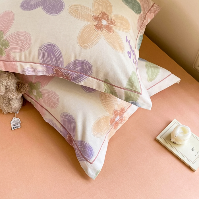 91家纺网 家纺一手货源 找家纺 优品阁 2024新款全棉磨毛四件套单品系列-单枕套 洛城时光