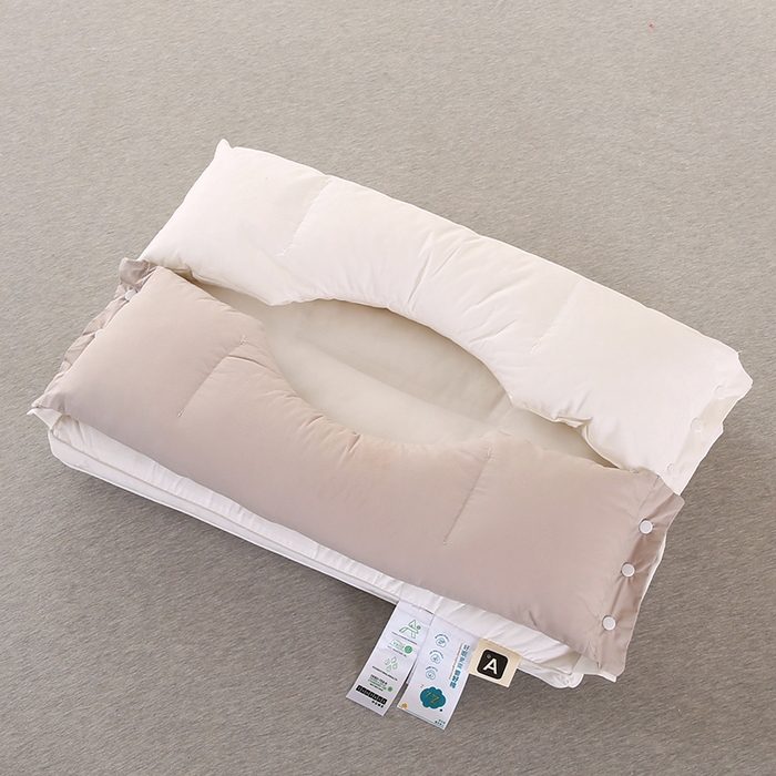 91家纺网 家纺一手货源 找家纺 （总）蔻眠 2024新款全棉可拆卸双向护颈椎牵引枕芯三合一护耳枕头