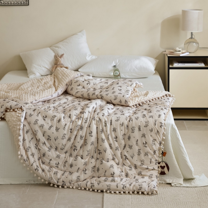 91家纺网 家纺一手货源 找家纺 （总）U被家纺 2025新款针织棉球球系列豆豆冬被被子被芯