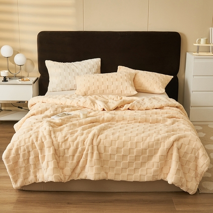 晨曦家纺 2024新款塔芙绒牛奶绒毛毯-初暖系列 初暖-奶黄