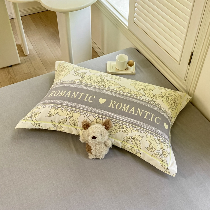 91家纺网 家纺一手货源 找家纺 优品阁 2024新款全棉磨毛四件套单品系列-单枕套 初恋-灰