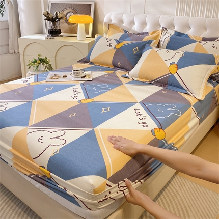 91家纺网 家纺一手货源 找家纺 （总）2024新款.亲肤舒适加厚磨毛印花系列单床笠