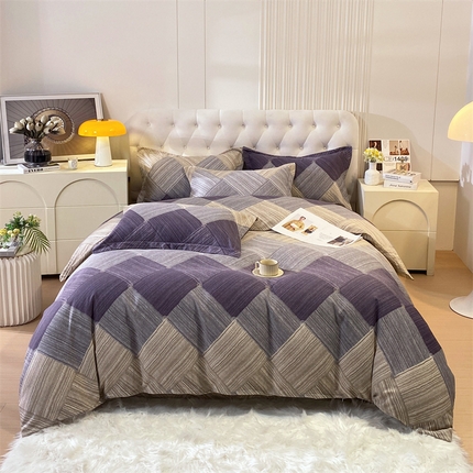 91家纺网 家纺一手货源 找家纺 （总）2024新款.亲肤舒适加厚磨毛印花系列四件套