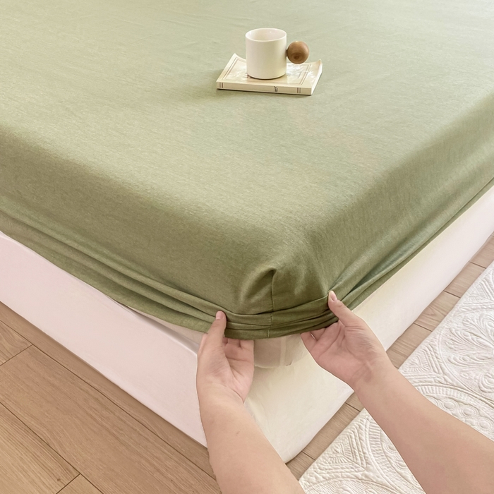 91家纺网 家纺一手货源 找家纺 优品阁 2024新款全棉磨毛四件套单品系列-单床笠 温妮莎-绿