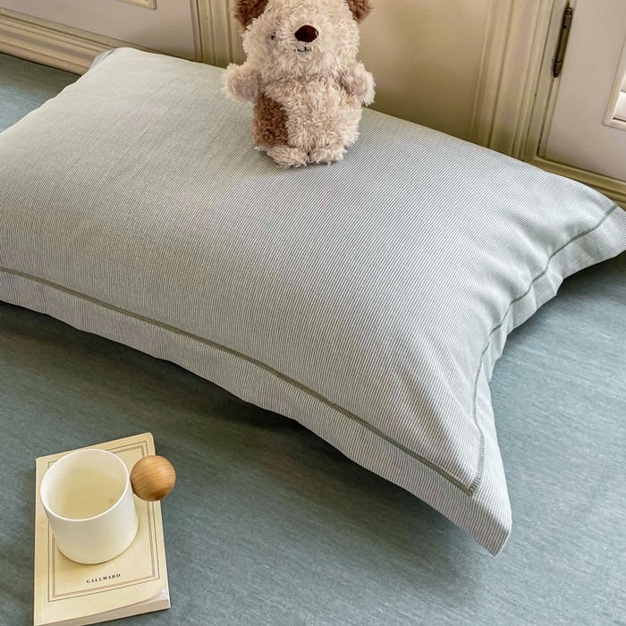 91家纺网 家纺一手货源 找家纺 优品阁 2024新款全棉磨毛四件套单品系列-单枕套 邦尼-绿