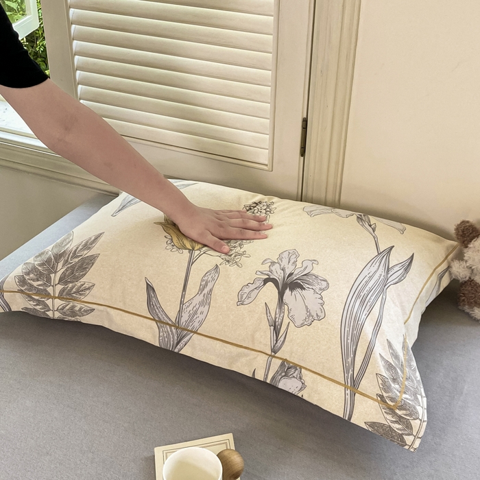 91家纺网 家纺一手货源 找家纺 优品阁 2024新款全棉磨毛四件套单品系列-单枕套 且听风铃-灰