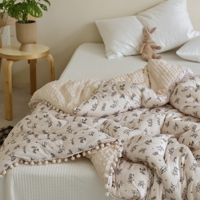 91家纺网 家纺一手货源 找家纺 （总）U被家纺 2025新款针织棉球球系列豆豆冬被被子被芯