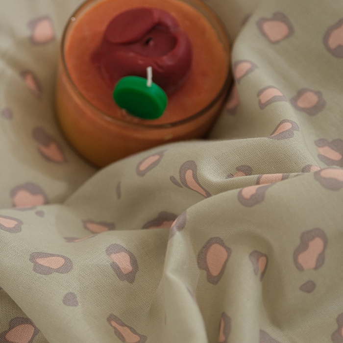 91家纺网 家纺一手货源 找家纺 麦伦家居 2024秋冬新款A类全棉有氧双层纱四件套 豹纹绿