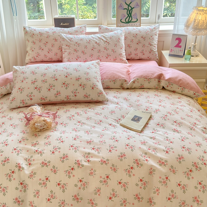 91家纺网 家纺一手货源 找家纺 清雅福 2024新款全棉13070印花单品系列-单被套 四季飘香粉