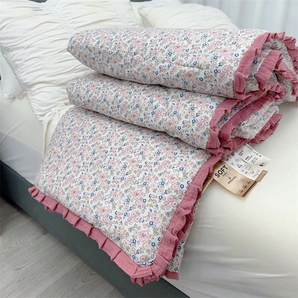 91家纺网 家纺一手货源 找家纺 （总）蓝庭全棉印花花边冬被大豆被春秋被芯被子可机洗