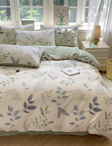 91家纺网 家纺一手货源 找家纺 清雅福 2024新款全棉13070印花单品系列-单被套 素雅花香