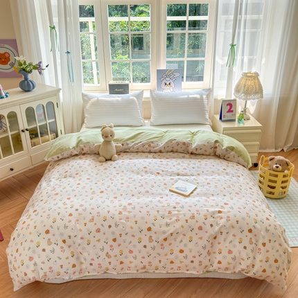 清雅福 2024新款全棉13070印花单品系列-单被套 春日限定米