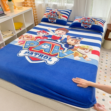 ds生活馆 2026新款大版数码印花牛奶绒单床笠 特工队