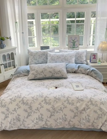 91家纺网 家纺一手货源 找家纺 清雅福 2024新款全棉13070印花单品系列-单被套 满庭米