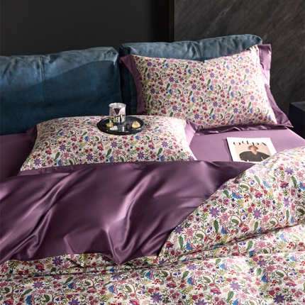 91家纺网 家纺一手货源 找家纺 （总）八十八家纺 2024新款双股活性贡缎长绒棉数码印花单品及套件--枕套