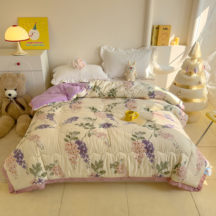 91家纺网 家纺一手货源 找家纺 芯恋 2025款提花韩版花边豆豆冬被被子春秋被芯大豆被豆豆被花枝乱颤1