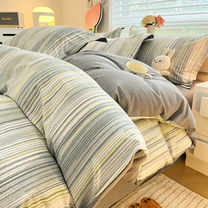 91家纺网 家纺一手货源 找家纺 （总）慕尚家纺 2025新款原棉磨毛四件套单被套系列-四件套